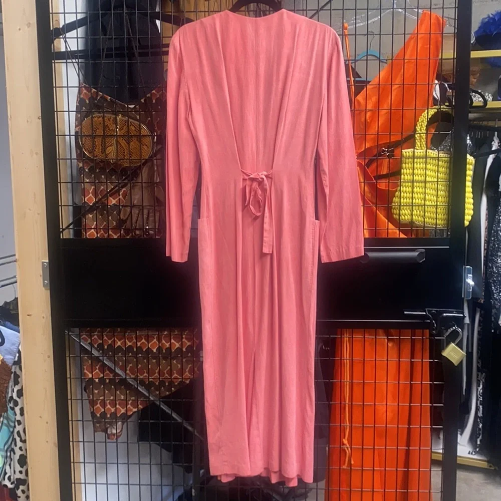 Vintage Scarlett Rose Colored Button Front Shirt Dress - Picture 2 of 7